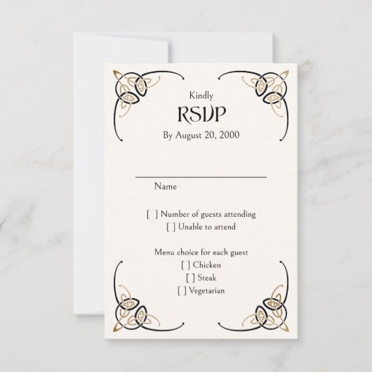 Cartons Réponse Imaginaire Celtic Mariage médiéval (Devant)