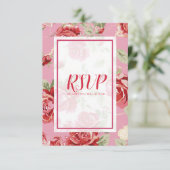 Cartons Réponse Impression florale de rose rouge pour sauver la da (Debout devant)