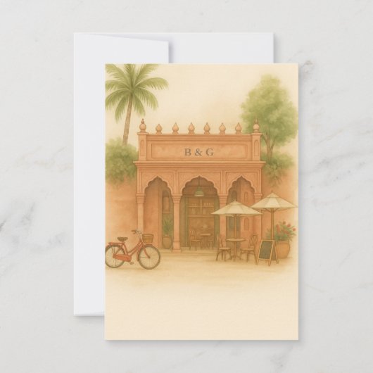 Cartons Réponse Inde Courtyard Destination mariage Escapade (Dos)