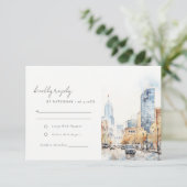 Cartons Réponse Indianapolis Indiana Landscape Watercolor Wedding (Debout devant)