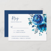 Cartons Réponse Indigo Mood Floral Mariage (Devant / Derrière)