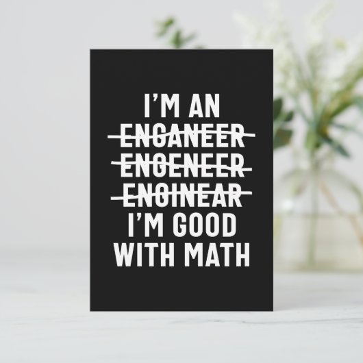 Cartons Réponse Ingénieur. Je suis bon avec les maths (Debout devant)