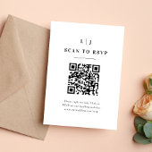 Cartons Réponse Initiales Élégantes Code QR Mariage Noir et Blanc