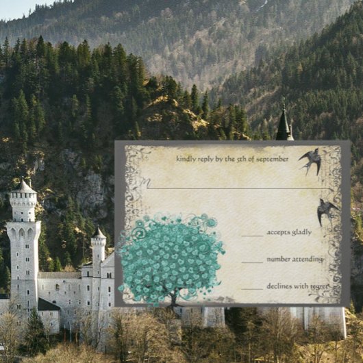 Cartons Réponse Inséparable médiéval vert de l'arbre de coeur Mari