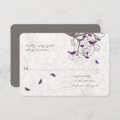 Cartons Réponse Inséparable violet Rustic Country Tree Mariage (Devant / Derrière)