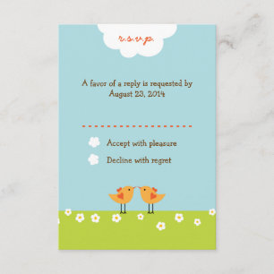 Cartons Réponse Inséparables de caricatures mignons (jour) Mariage