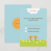 Cartons Réponse Inséparables de caricatures mignons (jour) Mariage (Devant / Derrière)