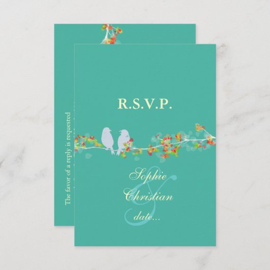 Cartons Réponse INSÉPARABLES, GRAND RSVP/do-it-yourself couleur (Devant / Derrière)