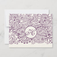 Inséparables pourpres Damask Monogram Mariages RSV