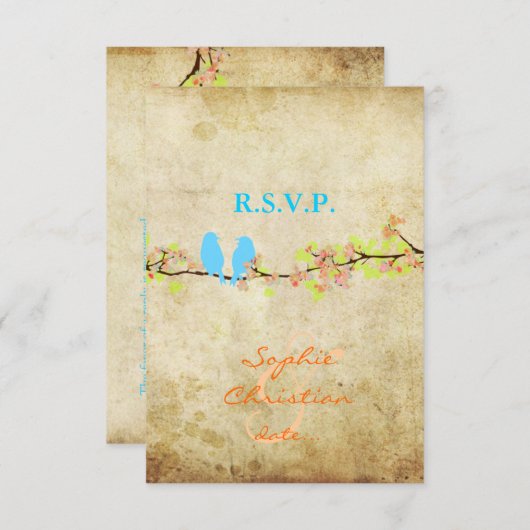 Cartons Réponse INSÉPARABLES, RSVP/do-it-yourself couleur (Devant / Derrière)