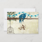 Cartons Réponse Inséparables turquoises assis dans un mariage d'ar (Dos)