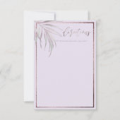 Cartons Réponse Instructions PixDezines Mauve Palms (Devant)