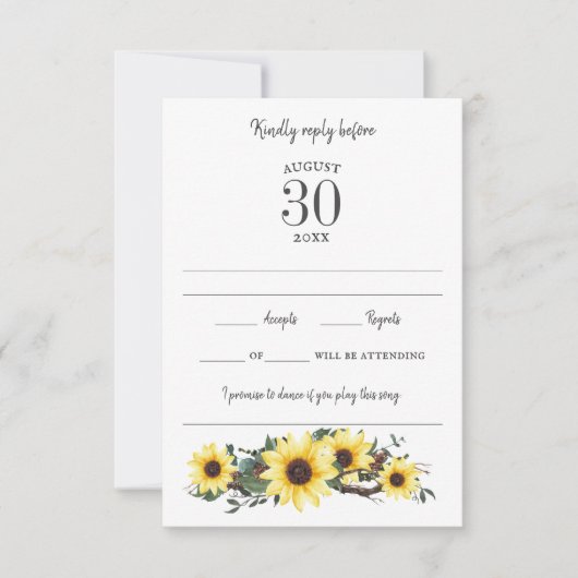 Cartons Réponse Intervention de l'aquarelle de tournesol (Devant)