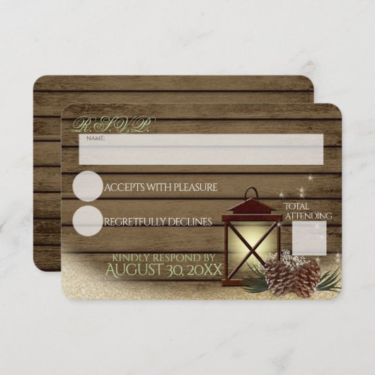 Cartons Réponse Intervention rustique de la grange d'hiver Bois et (Devant / Derrière)