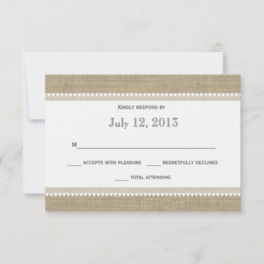 Cartons Réponse Intervention sur les coeurs et les burlaps (Devant)