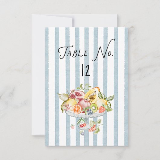 Cartons Réponse Italian Watercolor Rustic Wedding Table Number (Devant)