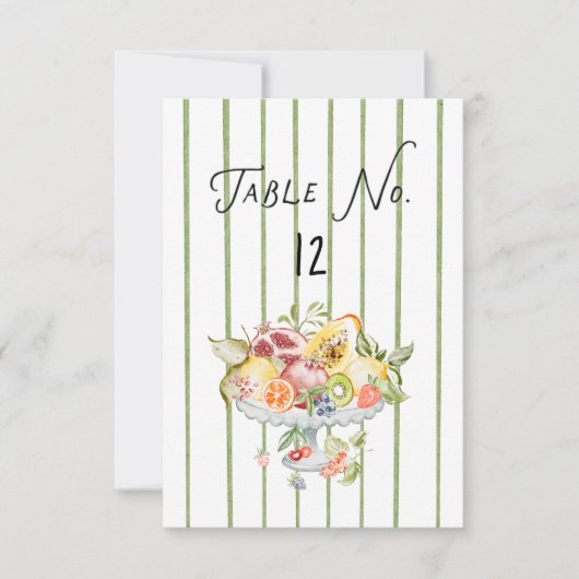 Cartons Réponse Italian Watercolor Rustic Wedding Table Number (Devant)