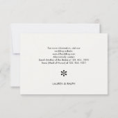Cartons Réponse Ivoire | Détails du Mariage de code QR chic (Dos)