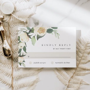 Cartons Réponse Ivory Bloom   Mariage floral aquarelle