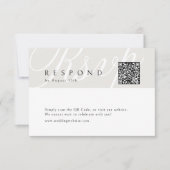 Cartons Réponse Ivory Classic Elegant Calligraphie Mariage QR code (Devant)