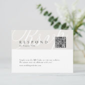 Cartons Réponse Ivory Classic Elegant Calligraphie Mariage QR code (Debout devant)