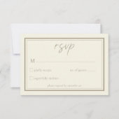 Cartons Réponse Ivory Cream Minimalist Frame Wedding (Devant)