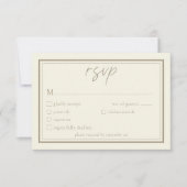 Cartons Réponse Ivory Cream Minimalist Frame Wedding (Devant)