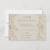 Cartons Réponse Ivory Elegant Baroque Wedding Response Card (Devant)