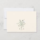 Cartons Réponse Ivory Elegant Fleur sauvage Mariage choix de repas (Dos)