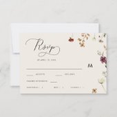 Cartons Réponse Ivory Fall Fleur sauvage Calligraphie Automne Mari (Devant)