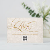 Cartons Réponse Ivory Floral Mariage de calligraphie romantique (Debout devant)