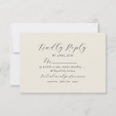 Cartons Réponse Ivory Floral Monogram Wedding (Devant)