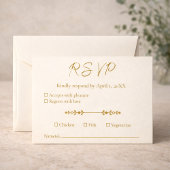 Cartons Réponse Ivory Gold 50th Wedding Anniversary Response Card