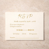 Cartons Réponse Ivory Gold 50th Wedding Anniversary Response Card