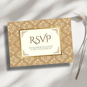 Cartons Réponse Ivory Gold Damask Elegance Mariage musulman islami