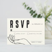 Cartons Réponse Ivory Hand Drawn Illustration Minimalist Wedding (Debout devant)
