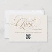 Cartons Réponse Ivory Minimal Élégant Mariage de calligraphie (Devant)