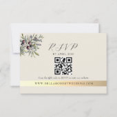 Cartons Réponse Ivory Olive Photo QR Wedding (Devant)