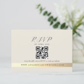 Cartons Réponse Ivory Photo QR Code Wedding (Debout devant)