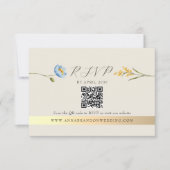 Cartons Réponse Ivory Wildflower QR Code Wedding (Devant)