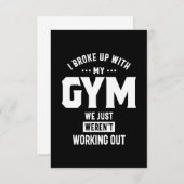 Cartons Réponse J'ai rompu avec ma salle de gym, on ne s'est pas d (Devant / Derrière)