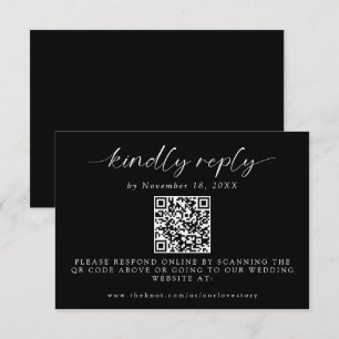Cartons Réponse Jamais après le Mariage Code QR minimal Répondre s