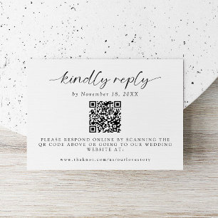Cartons Réponse Jamais après le Mariage Code QR minimum Répondre
