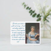 Cartons Réponse Jane Austen portrait plus quote (blue) Folded Card (Debout devant)