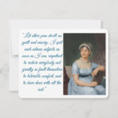 Cartons Réponse Jane Austen portrait plus quote (blue) Folded Card (Devant)