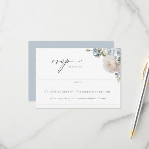 Cartons Réponse Jardin bleu Dusty Mariage Floral