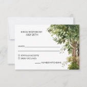 Cartons Réponse Jardin d'aquarelle bois Jardin Mariage (Devant)