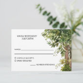 Cartons Réponse Jardin d'aquarelle bois Jardin Mariage (Debout devant)