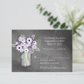 Cartons Réponse Jardin de fleurs violettes Pot Mason Tableau Noir  (Debout devant)