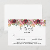 Cartons Réponse Jardin d'été Aquarelle Mariage floral (Devant / Derrière)